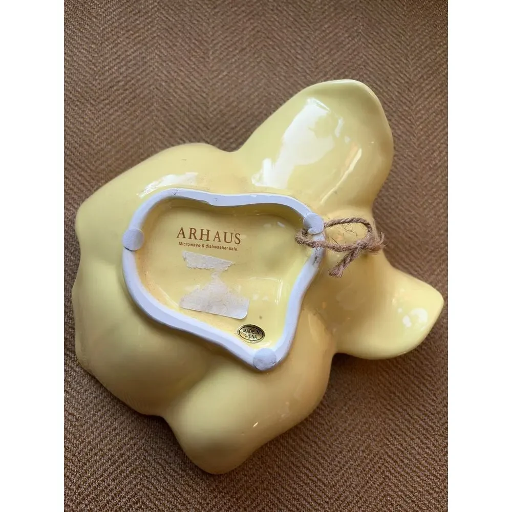 One Arhaus Yellow Magnolia Plates Flower Wall Hanging Decor Bowl 8”